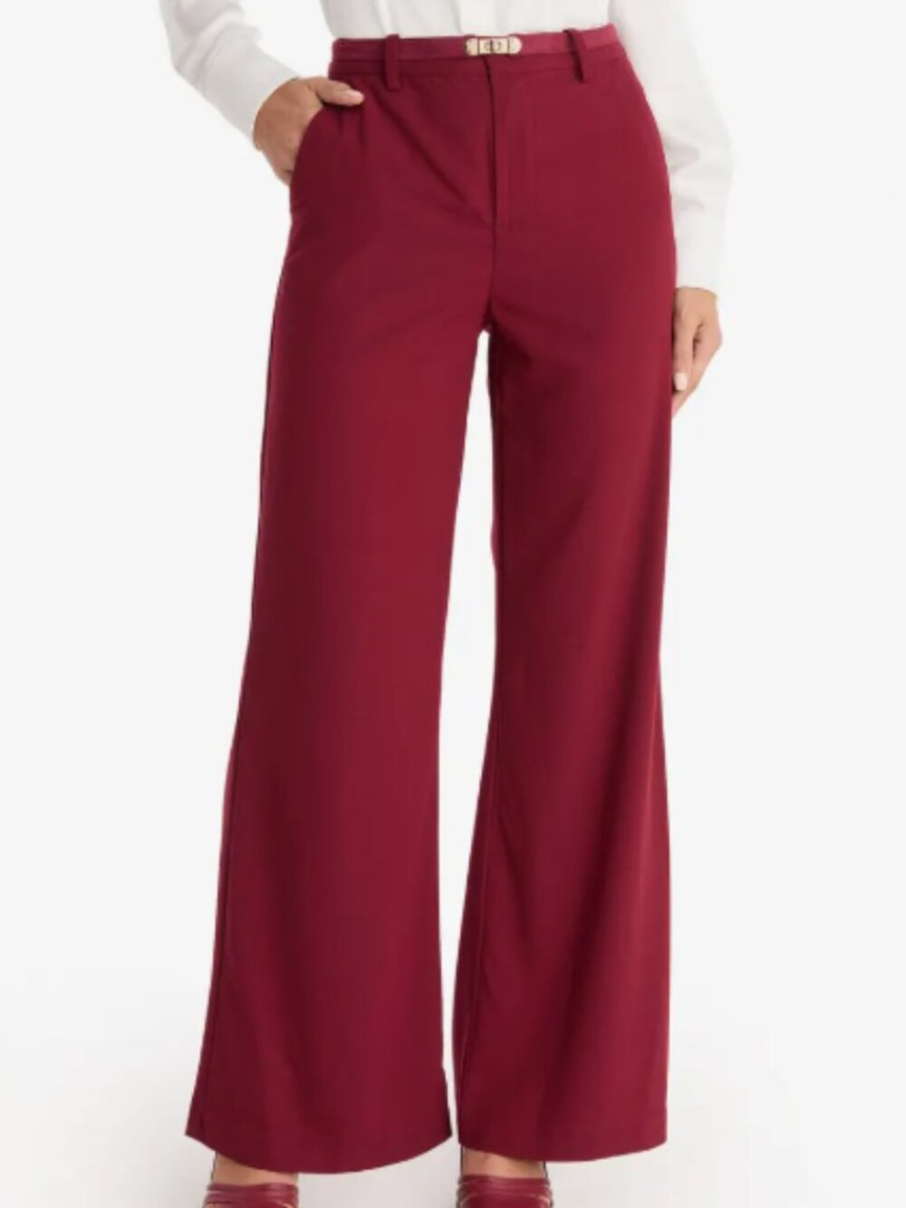 Martina Belted Trouser - Merlot